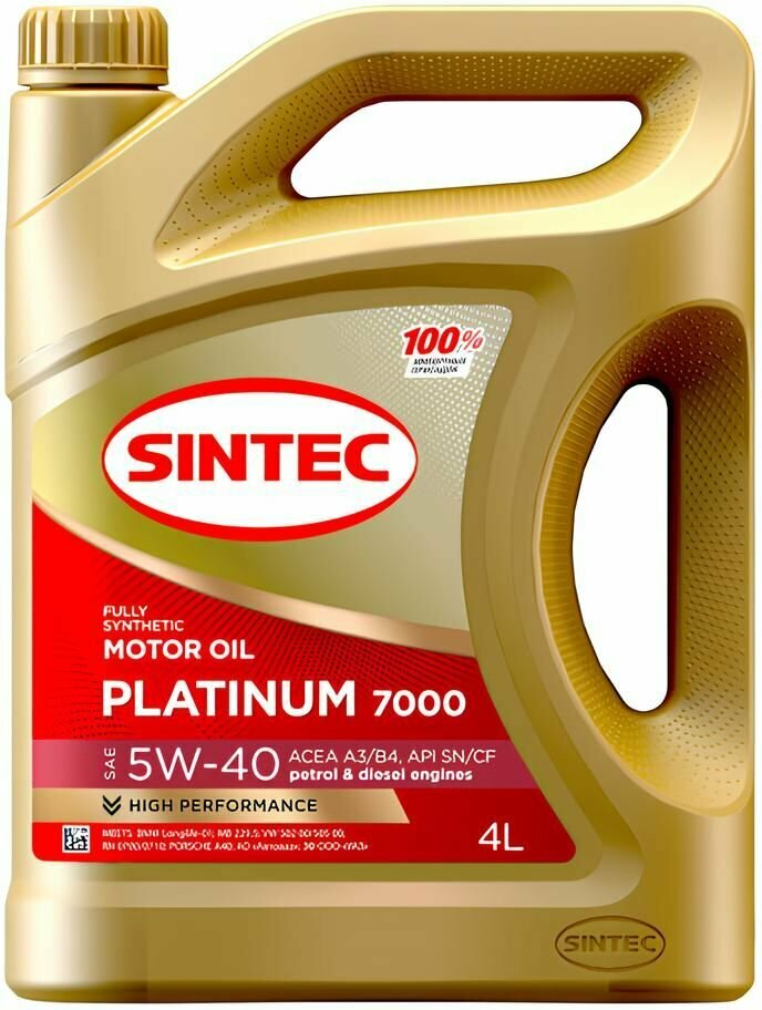 Масло моторное Sintec Platinum 7000 5W-40 A3/B4 SN/CF 4л
