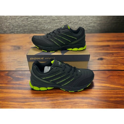 фото Кроссовки bona, размер 44, зеленый, черный