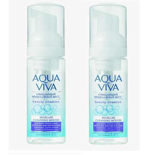 Romax Мицеллярный мусс очищающий для всех типов кожи Aqua Viva, 150 мл, 2 шт