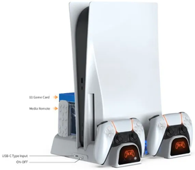 Многофункциональный стенд DOBE для PS5/PS5 Slim c функцией охлаждения и док-станцией