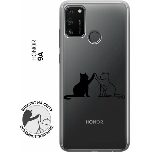 Силиконовый чехол на Honor 9A, Хонор 9А с 3D принтом Cats прозрачный силиконовый чехол на honor 9a хонор 9а с 3d принтом cats прозрачный