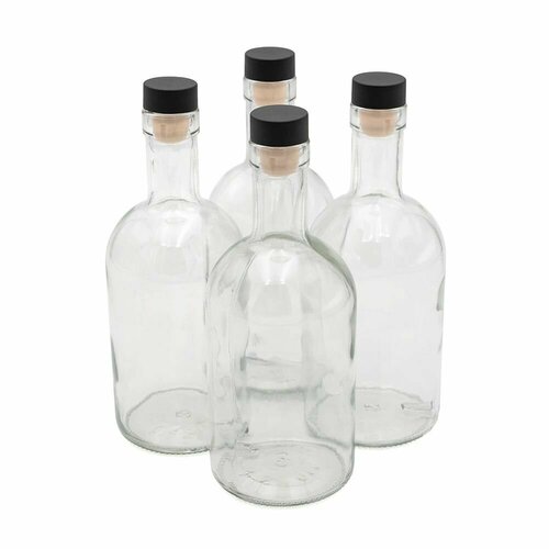 Бутылка 05 л стеклянная Домашняя с пробкой 4 шт 1170₽