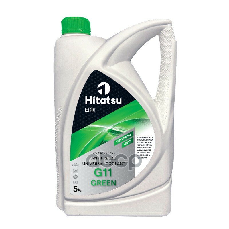 фото Антифриз G11 Euro Standard Green, Зеленый, Готовый, До -45°C 5Кг Hitatsu арт. AFHG5