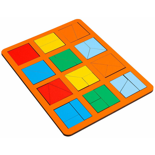 Обучающая логическая игра Никитина Smile Decor Сложи квадрат 1 уровень, версия макси