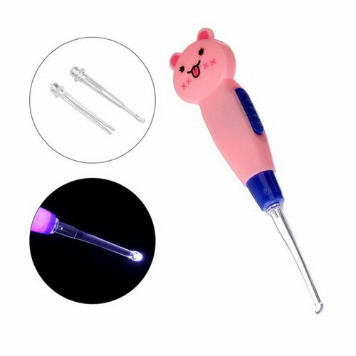 Палочка для чистки ушей LES-02 LED-подсветка 3 насадки от батареек пёсик 3 шт 305₽