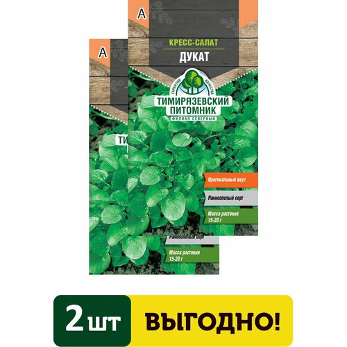 Семена салат кресс-салат Дукат 1г 2 упаковки семена тимирязевский питомник салат кресс салат дукат 1г