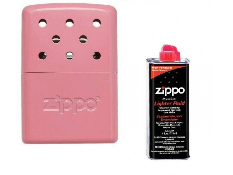 Набор Каталитическая грелка ZIPPO алюминий Pink+Топливо ZIPPO 125 мл