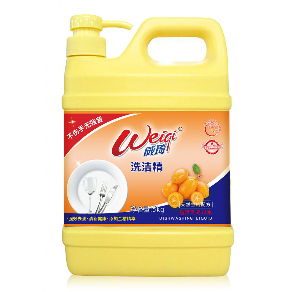 WEIQI гель для мытья посуды, овощей и фруктов с ароматом кумквата (апельсина) 5кг