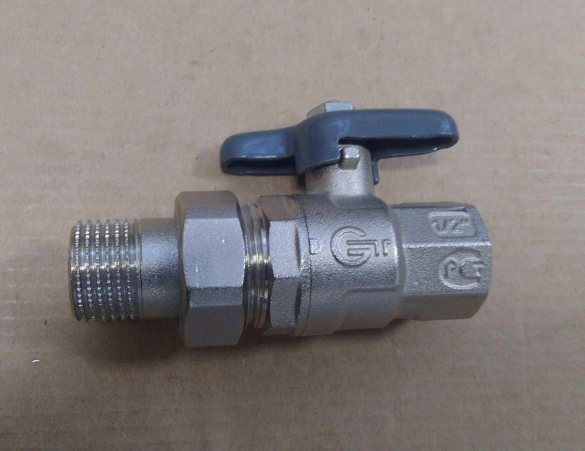 фото Кран шаровой Giatti 1" Dn25 со сгоном ручка "бабочка" серия "М" (25А1)