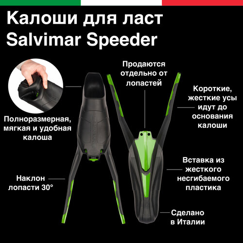 фото Калоши для ласт для подводной охоты и фридайвинга salvimar speeder, 45/46