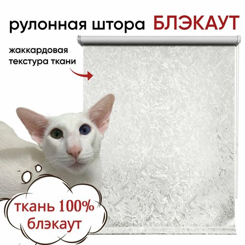Рулонная штора Блэкаут 160х175 Фрост белый