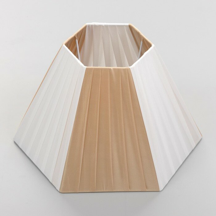 фото BayerLux Абажур "Геометрия" бежевый белый Е27 28х28х21см