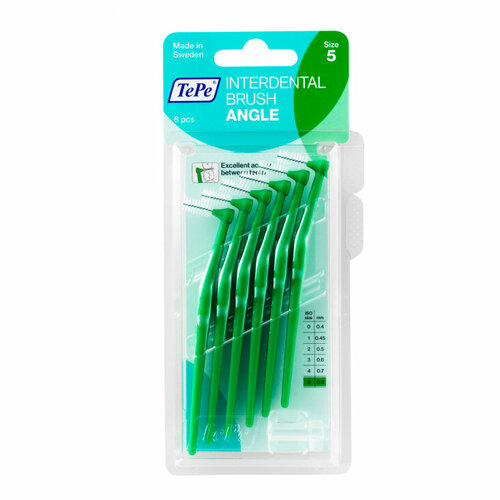 Межзубные ершики TePe Angle Green 0,8 мм межзубные ершики tepe angle pink 0 4 мм