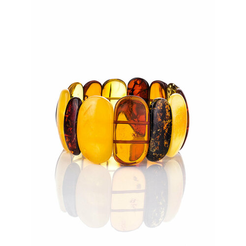 фото Браслет, янтарь, 1 шт., размер 17.5 см, желтый, бордовый amberhandmade