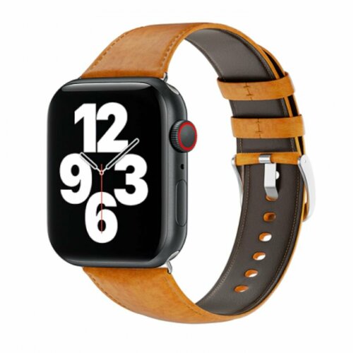 Кожаный ремешок для смарт-часов WiWU Wi-WB003 Vintage для Apple Watch 1-8/SE 38/40/41mm - Коричневый