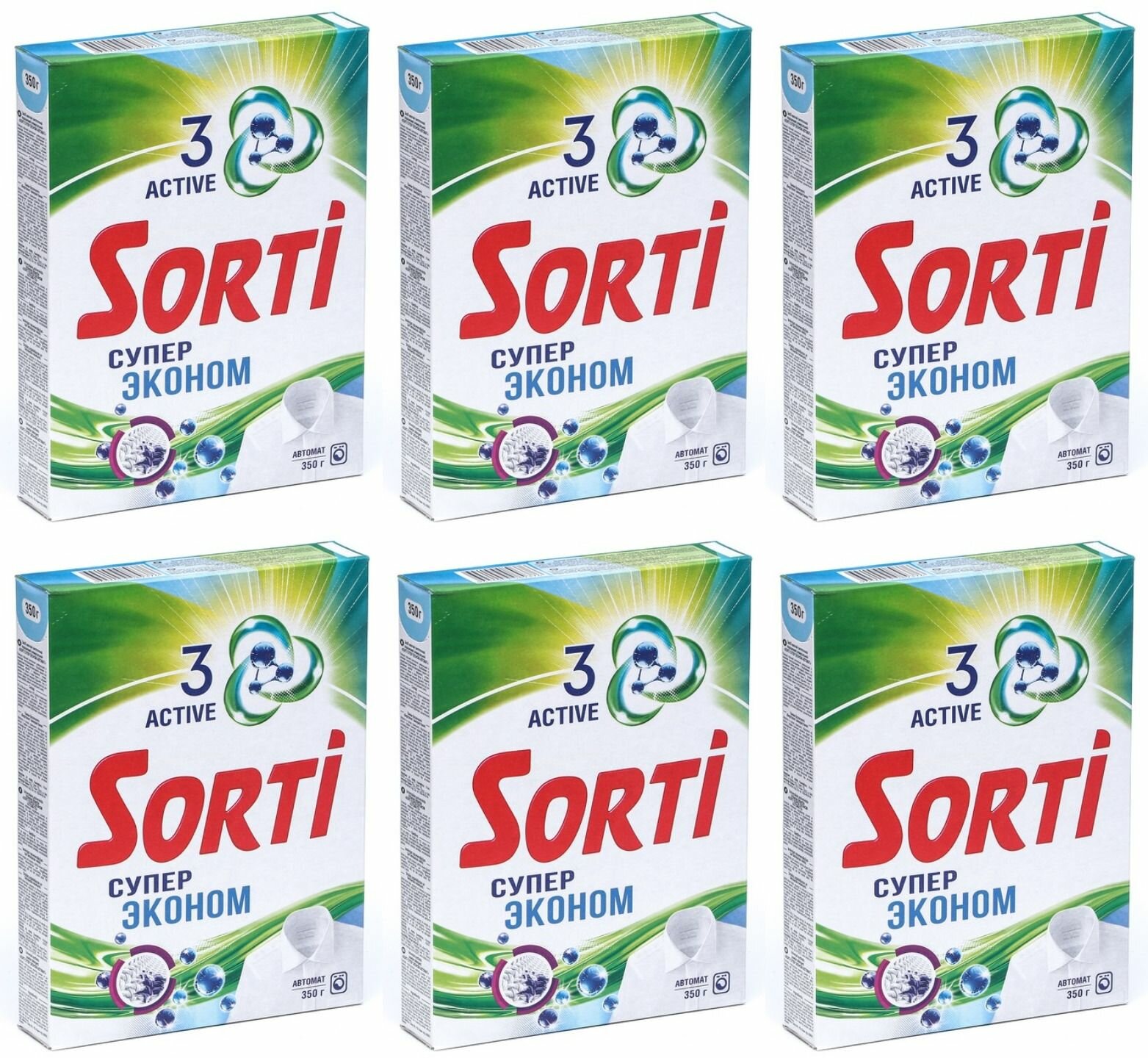 Sorti Стиральный порошок Супер Эконом, 350 г, 6 шт