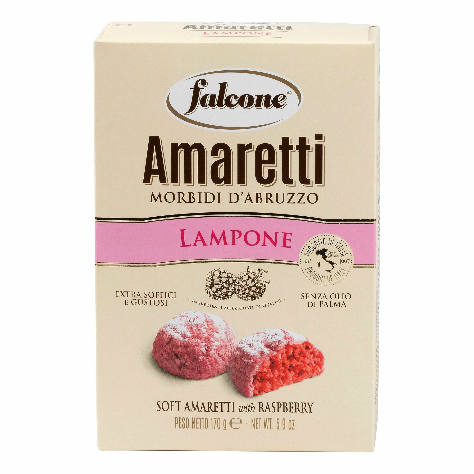 Печенье Falcone Amaretti сахарное со вкусом малины, 170 г