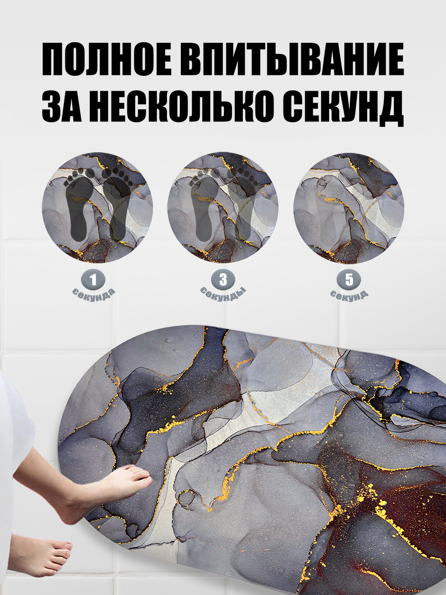 Коврик Super Wolf, влагопоглощающий, противоскользящий, для ванной, 50x80 см — фото 1