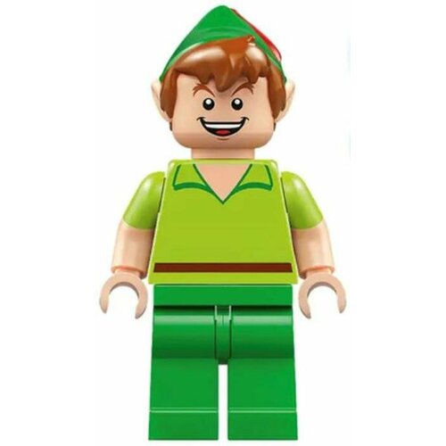 фото Минифигурка лего lego dis087 peter pan - minifigure, bright green legs