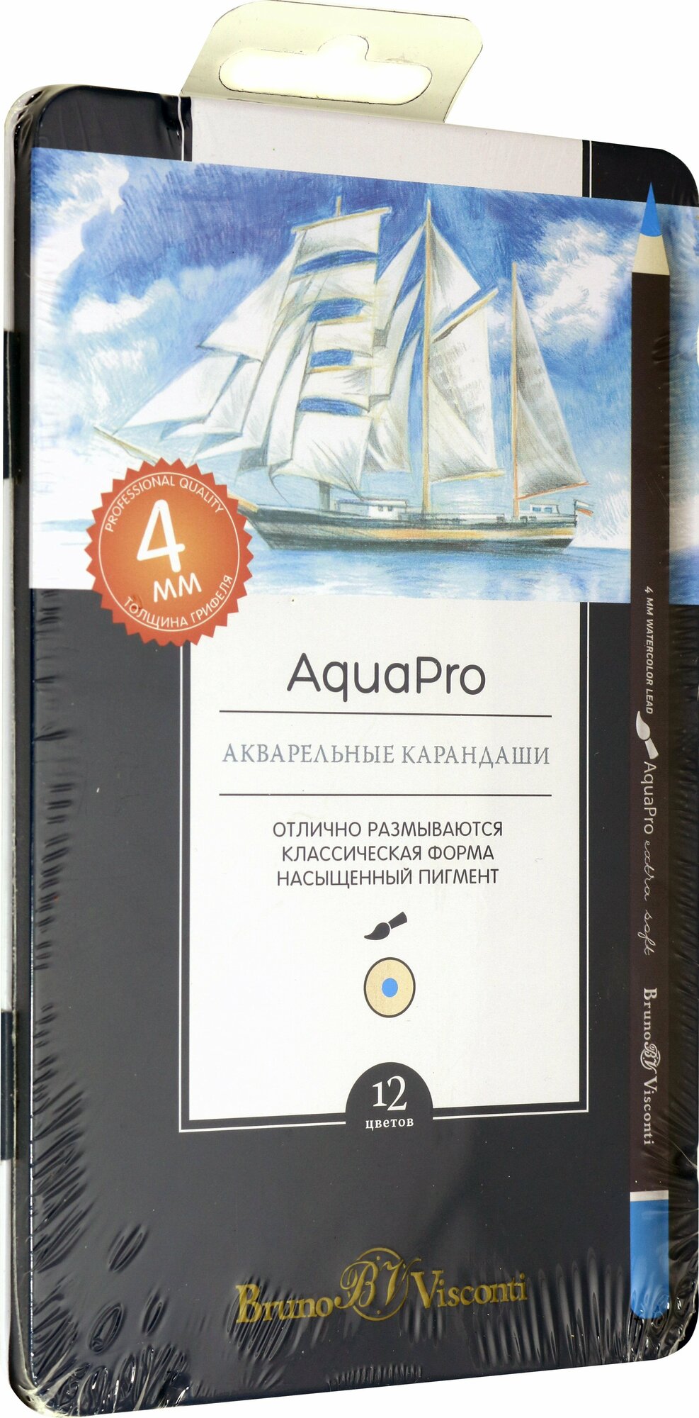 Карандаши акварельные 12 цветов  AquaPro   30 0044 