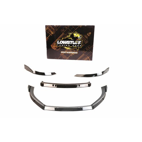 VW Golf 6 R20 нижний сплиттер губа переднего бампера черный глянцевый LOWSTUFF SPLFBVWG6R20 12990₽