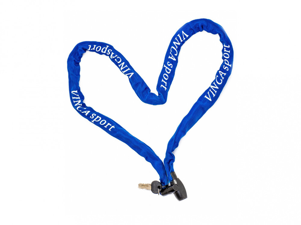 Замок велосипедный VS 747 blue, 4х1200 мм, цепь, синяя оплетка Vinca Sport