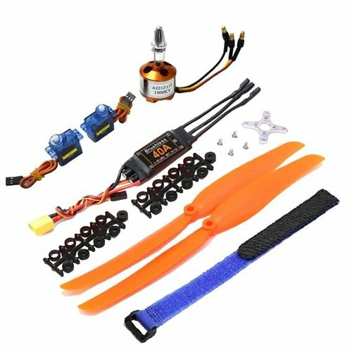 Бесколлекторный двигатель 1000KV 40A XT60 лопасти регулятор оборотов и сервоприводы в комплекте 3299₽