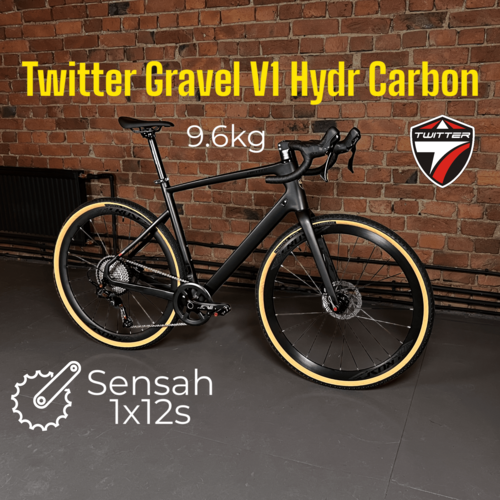 Велосипед Twitter Gravel V1 Full-hydr Carbon 96 кг 700х40с гревел шоссейный взрослый 54 см 12 скоростей цвет черный 12000000₽