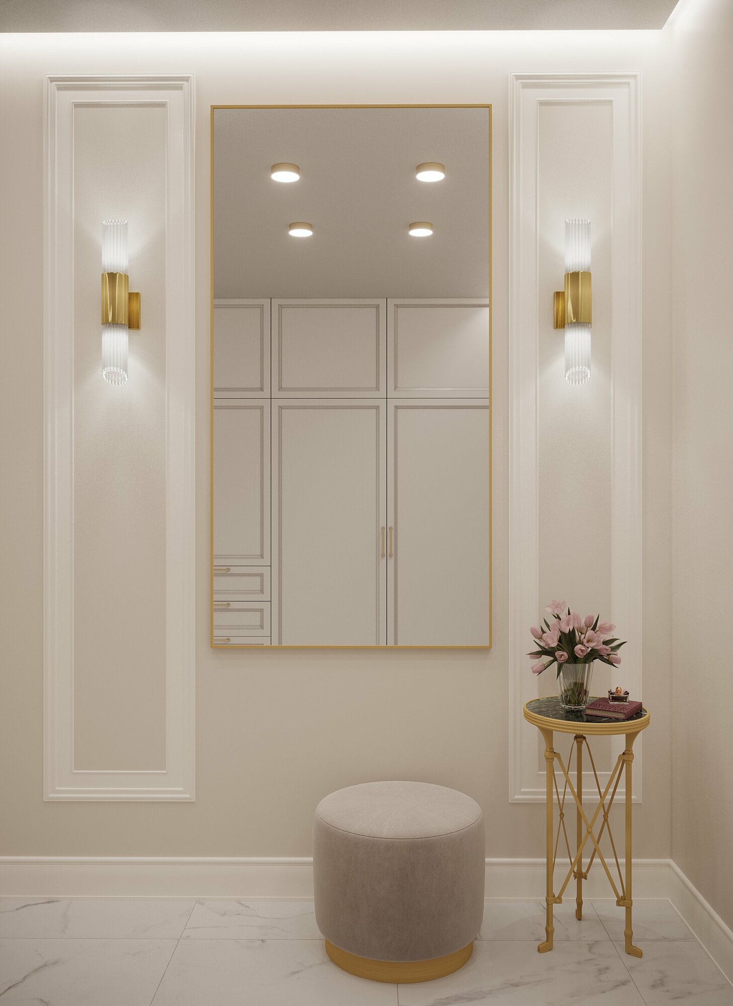 Зеркало настенное в алюминиевой раме Market-house , 170х80 см. Золото