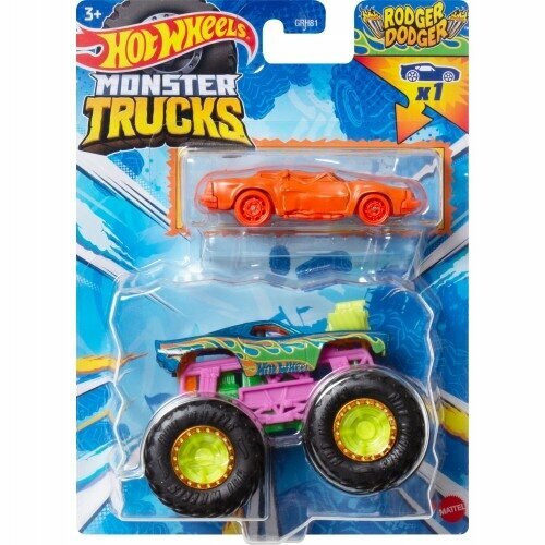 Набор из 2-х машин Hot Wheels (Monster Trucks) Rodger Dodger HWN37-LA10 набор машинок monster jam монстр джем траки меняющие цвет м 1 64 2 шт 6044943