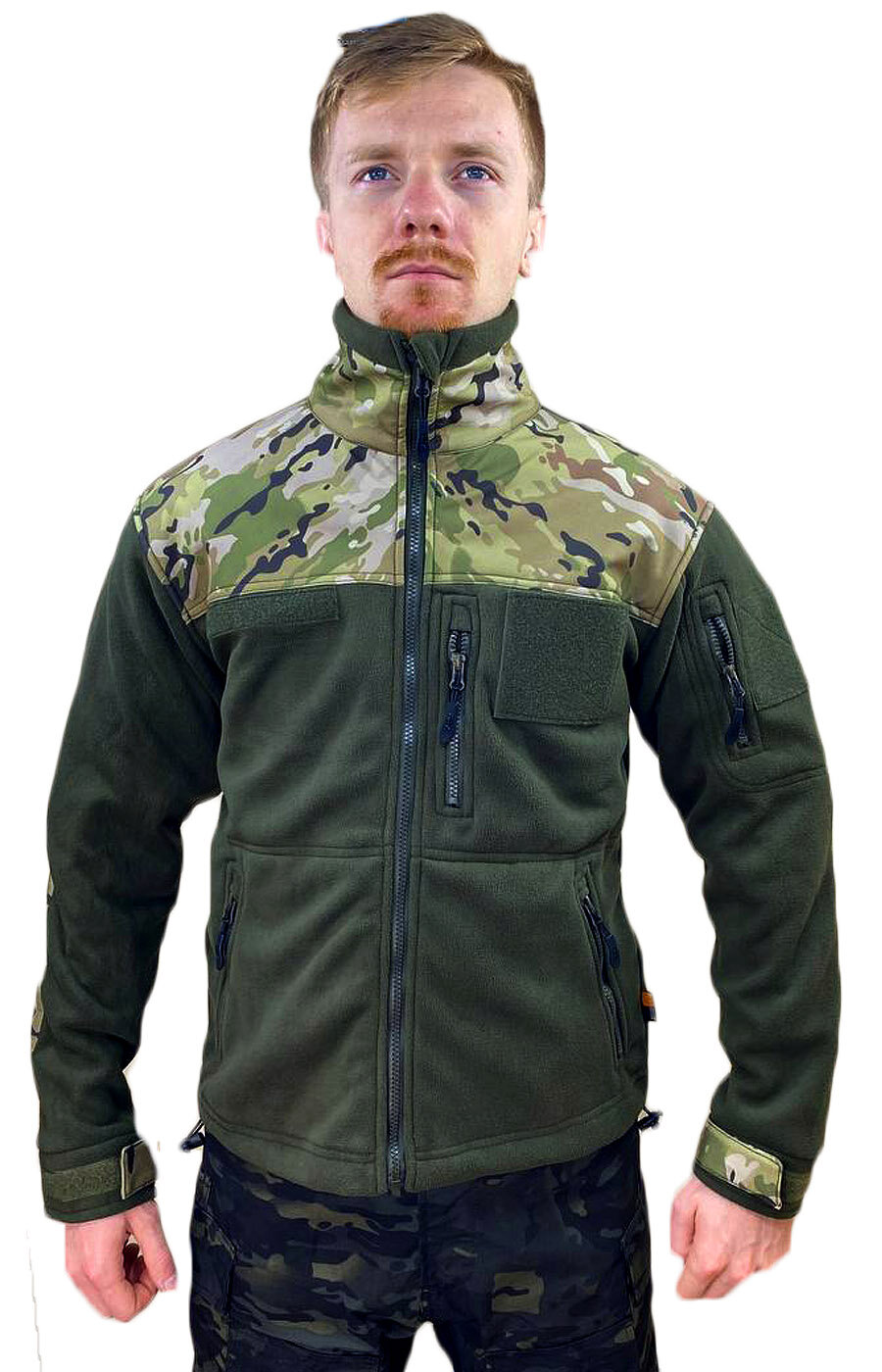 Тактическая флисовая куртка 1399 7.26 Gear Olive Green/ Multicam M