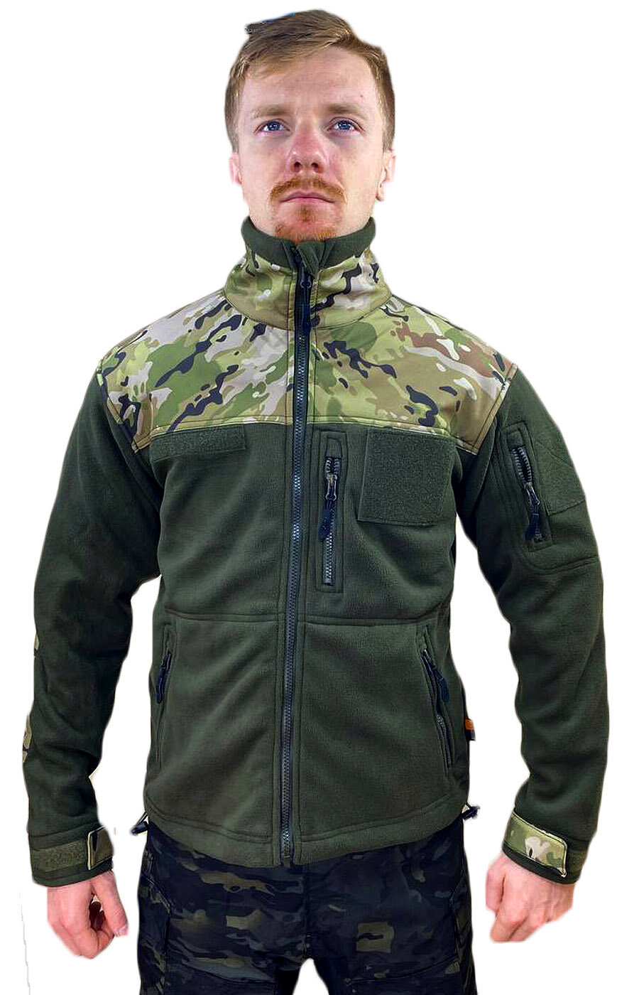 Тактическая флисовая куртка 1399 7.26 Gear Olive Green/ Multicam XXL