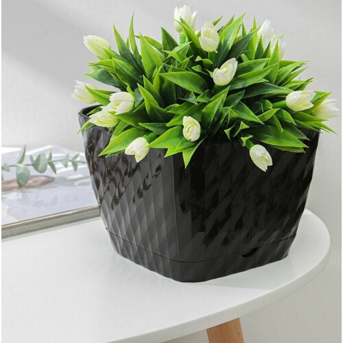 Горшок для цветов с поддоном Классика 2 л цвет шоколадный 474₽