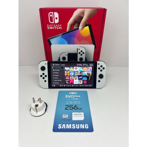 Любые игры бесплатно! Nintendo Switch OLED White +Samsung EVO 256gb PICOFLY HWFLY