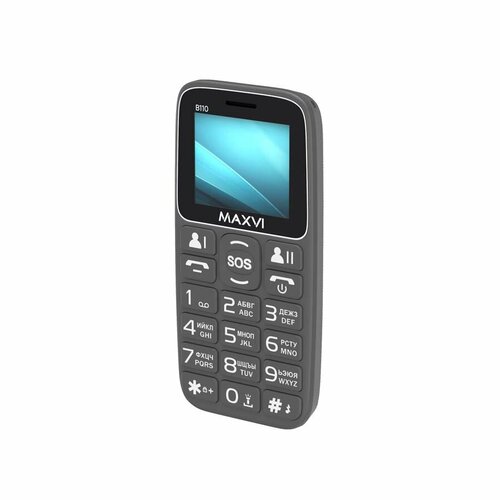 Телефон MAXVI B110, 2 SIM, серый