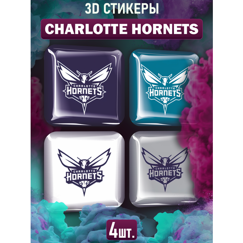 Наклейки на телефон 3D стикеры Charlotte Hornets Шарлотт Хорнетс