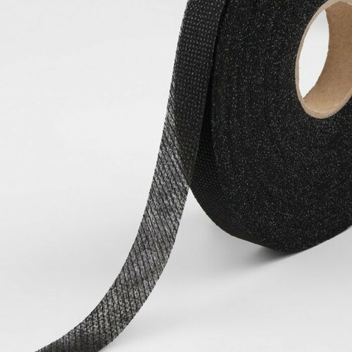 Лента клеевая нитепрошивная по косой 15 мм 100 м цвет чёрный 856₽