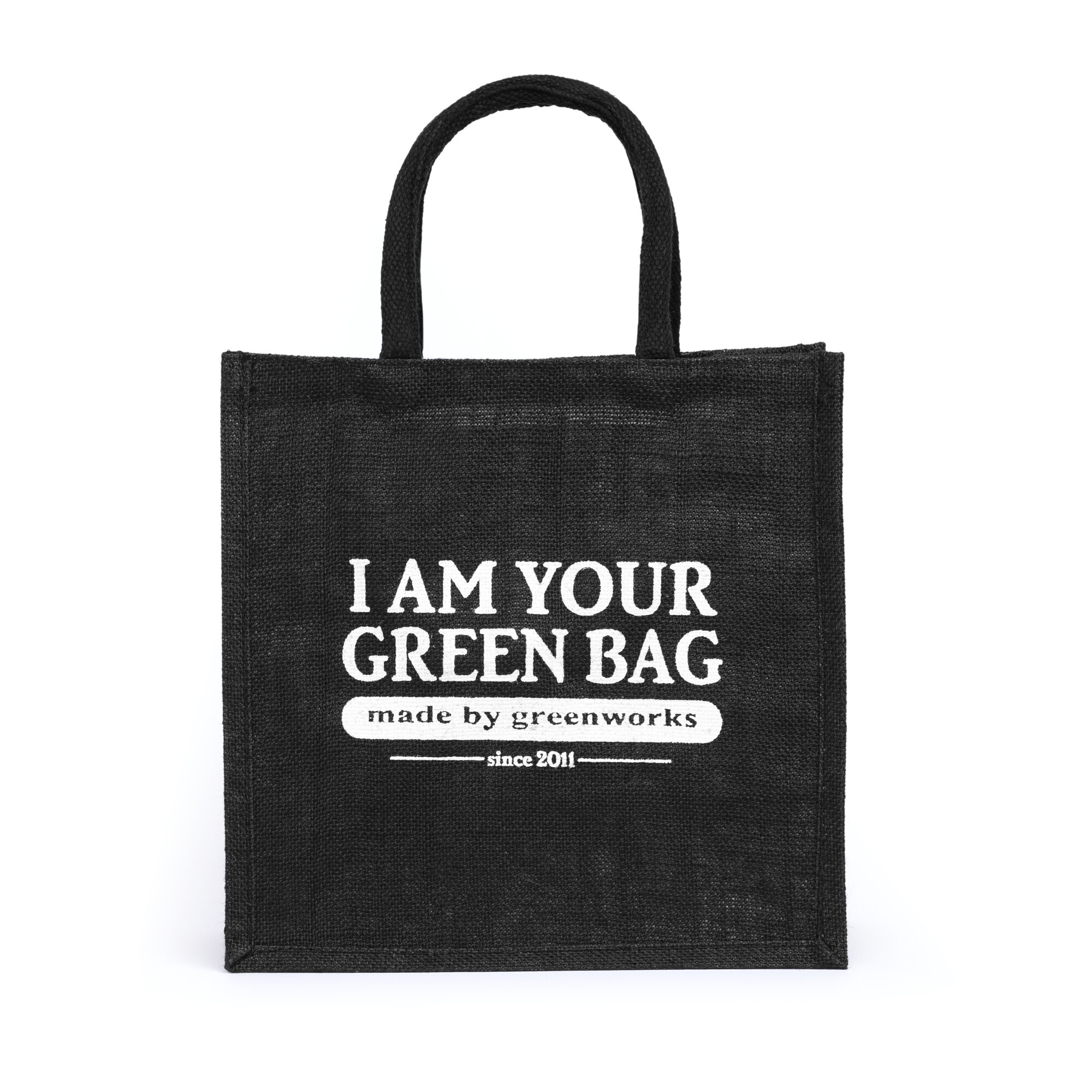 Джутовая сумка "I am your green bag" темно-красная