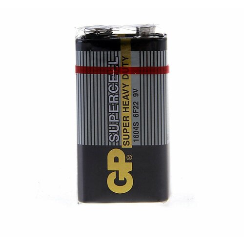 батарейка солевая gp supercell super heavy duty 6f22 1s 9в крона спайка 1 шт Батарейка солевая GP Supercell Super Heavy Duty, 6F22-1S, 9В, крона, спайка, 1 шт.