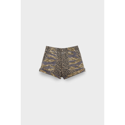 фото Шорты one teaspoon animal camo hunters mid length relaxed short, размер 44, оливковый