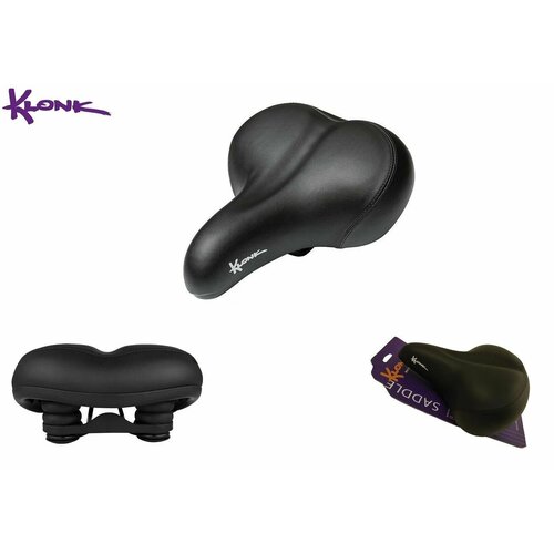 Седло комфорт KLONK, 243х200 мм, Elastomer, Comfort Series седло для велосипеда комфортное 255х185 мм az 6835 elastomer comfort series с вент отверстием с замком