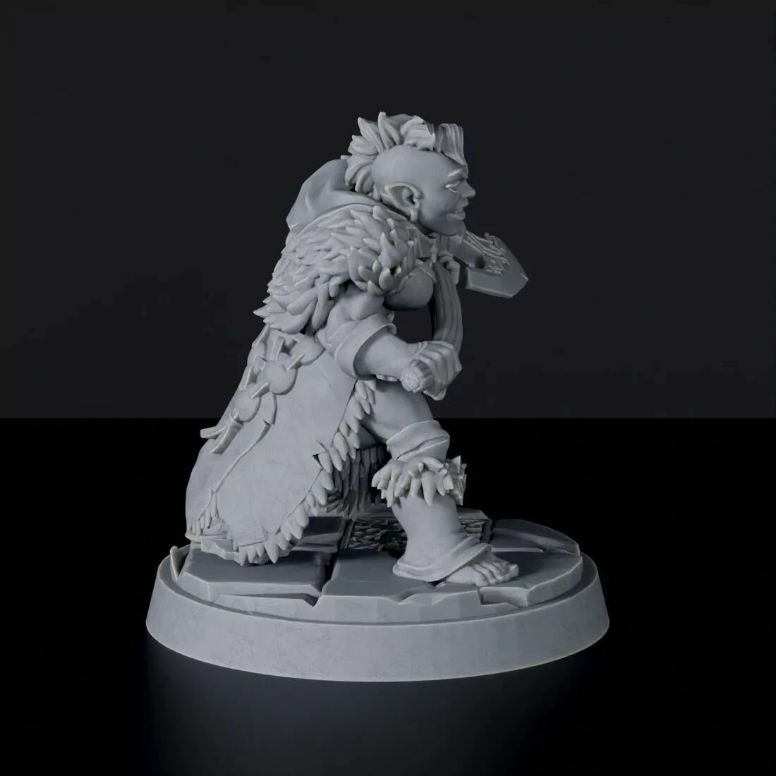 Миниатюра D&D 'Хафлинг варвар с секирой' масштаб 32 мм (DnD, Dungeons & Dragons, ДнД, Подземелья и Драконы, Pathfinder) — фото 1