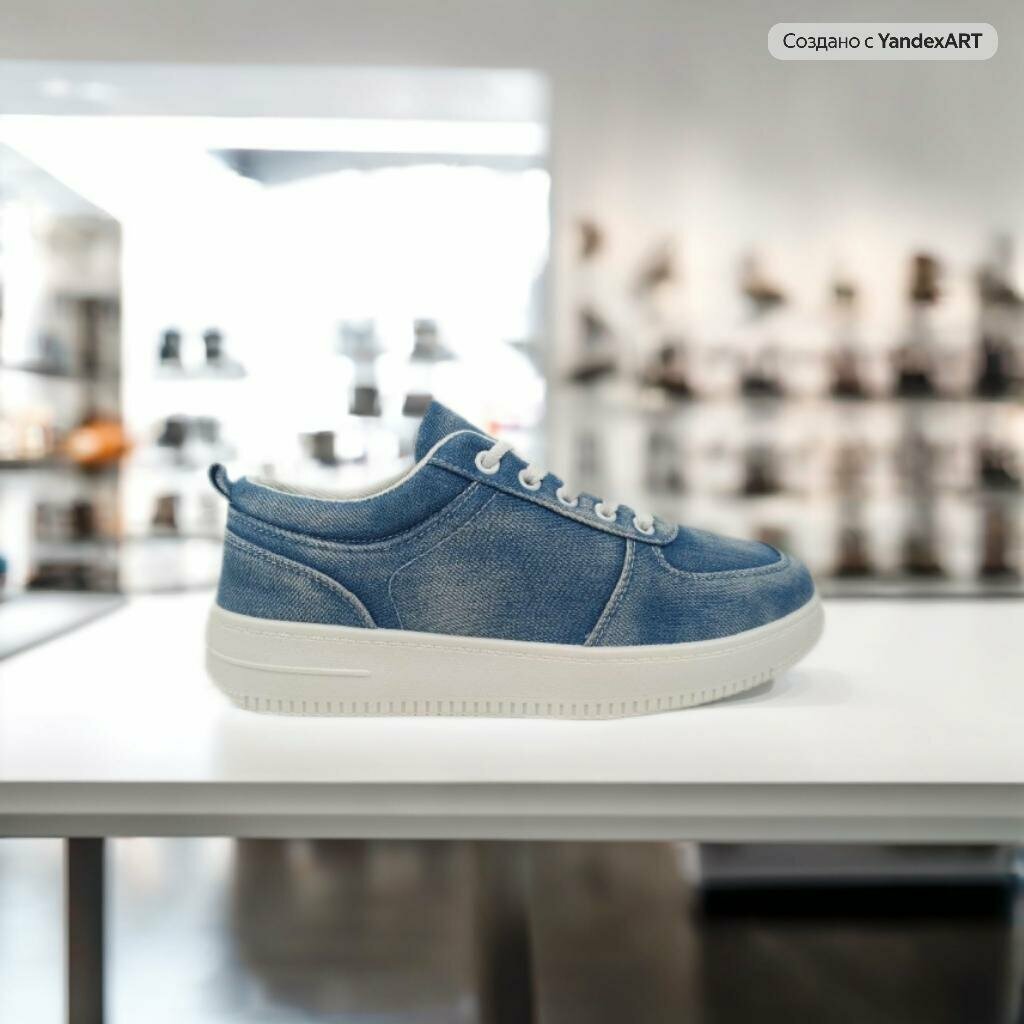 фото Кроссовки женские ключник, повседневные, лето, размер 35, стиль городской, джинс состаренный с потертым эффектом, голубой