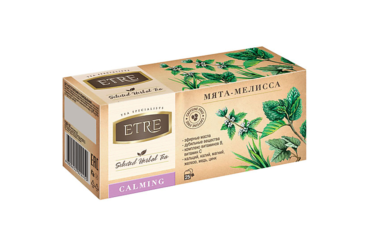 «ETRE», чайный напиток Calming мята-мелисса, 37,5 г, 3 штуки