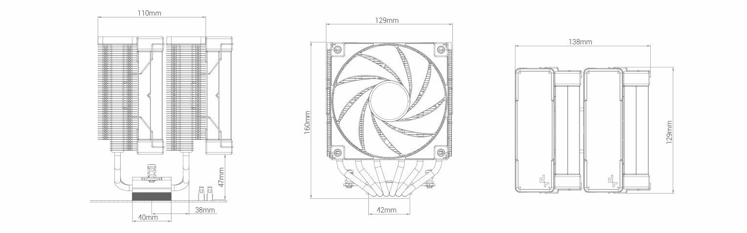 Кулер для процессора DEEPCOOL AK620 WH LGA20XX/1700/1200/115X/AM5/AM4 (8шт/кор, TDP 260W, PWM, DUAL Fan 120mm, 6 тепл. трубок, белый) RET (AK620 WH) - фото №11