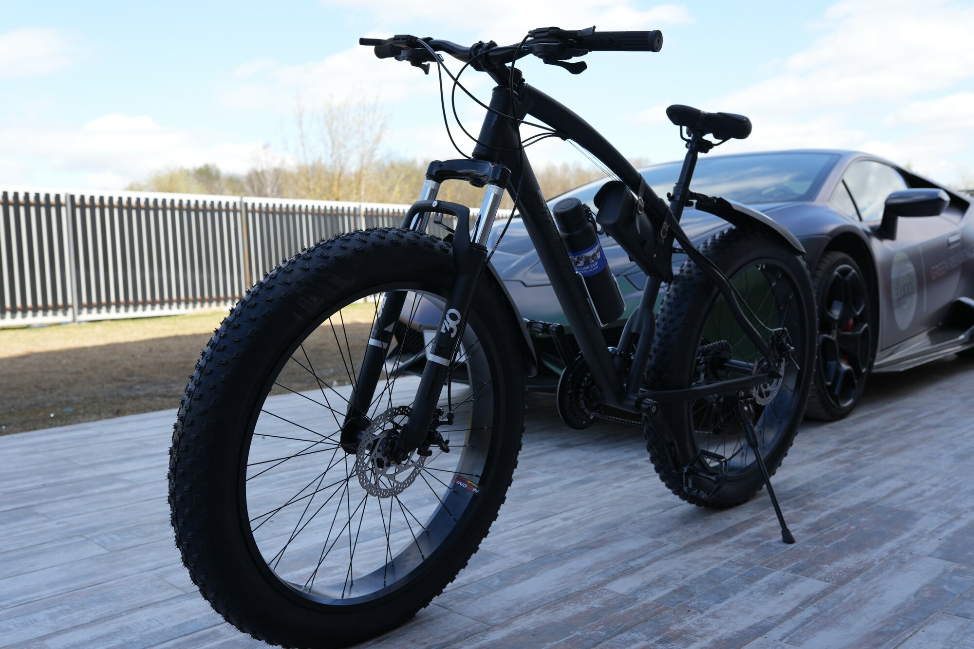 Велосипед Fatbike Richiesto 26" Фэтбайк на спицах взрослый/подростковый 21 рама Вездеход На широких колесах черный