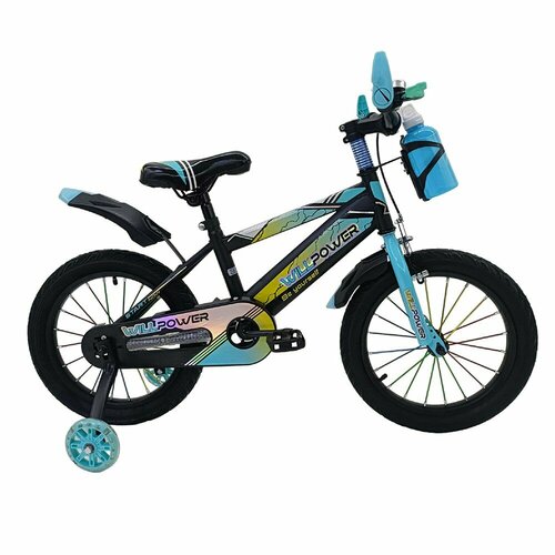 Велосипед 2-х 16 WILLPOWER зелено-голубой 8665₽