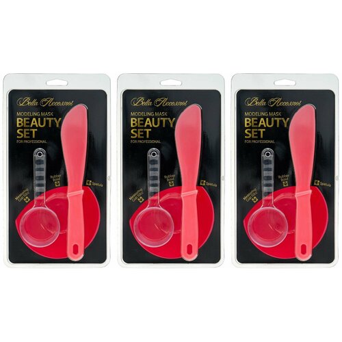 Anskin Набор косметических чаш Tools Bella Accesorries - Beauty Set Red 3 уп 2153₽