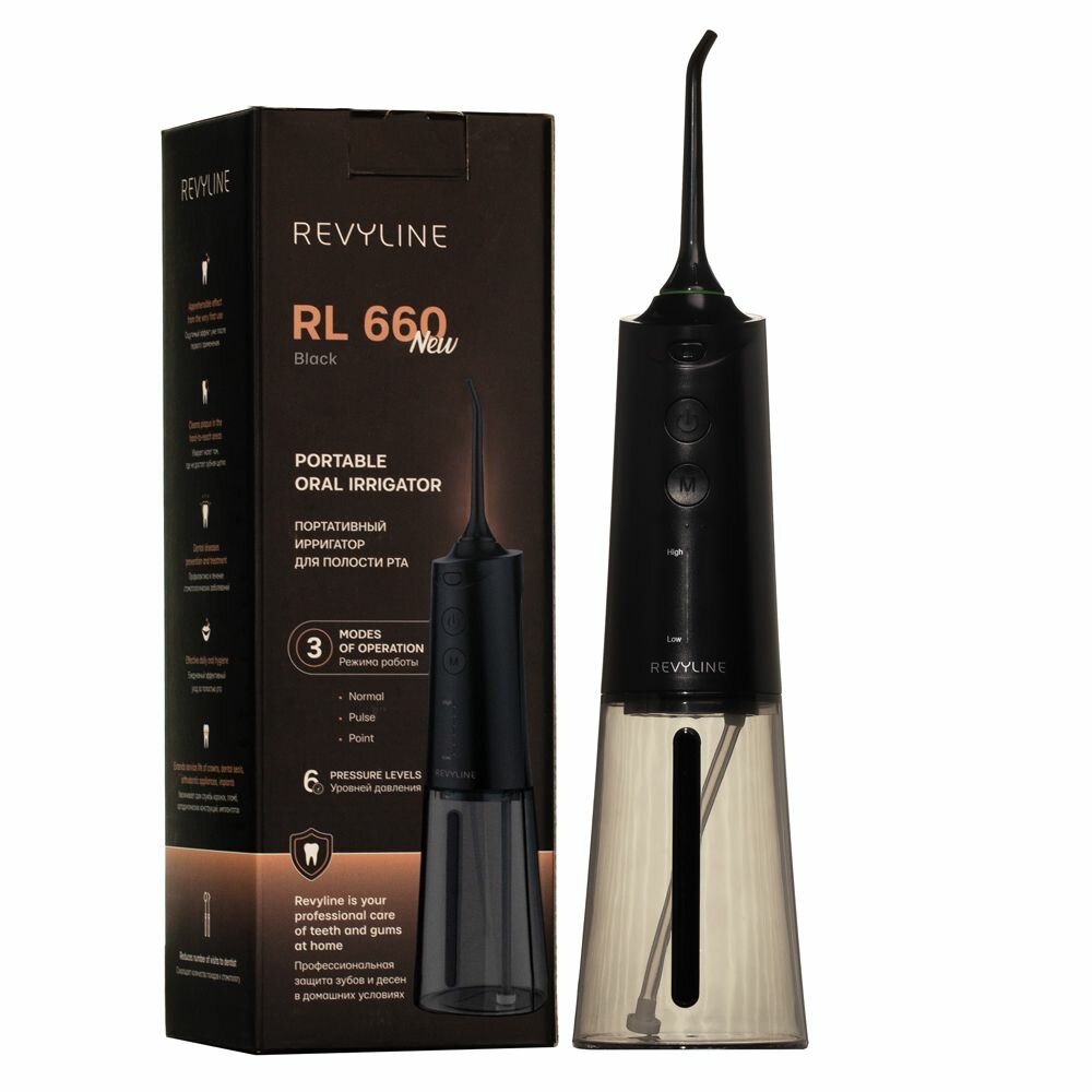 Ирригатор для полости рта Revyline RL 660 Black, Черный, Ревилайн