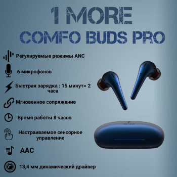 Гарнитура 1MORE ComfoBuds Pro ES901, синий